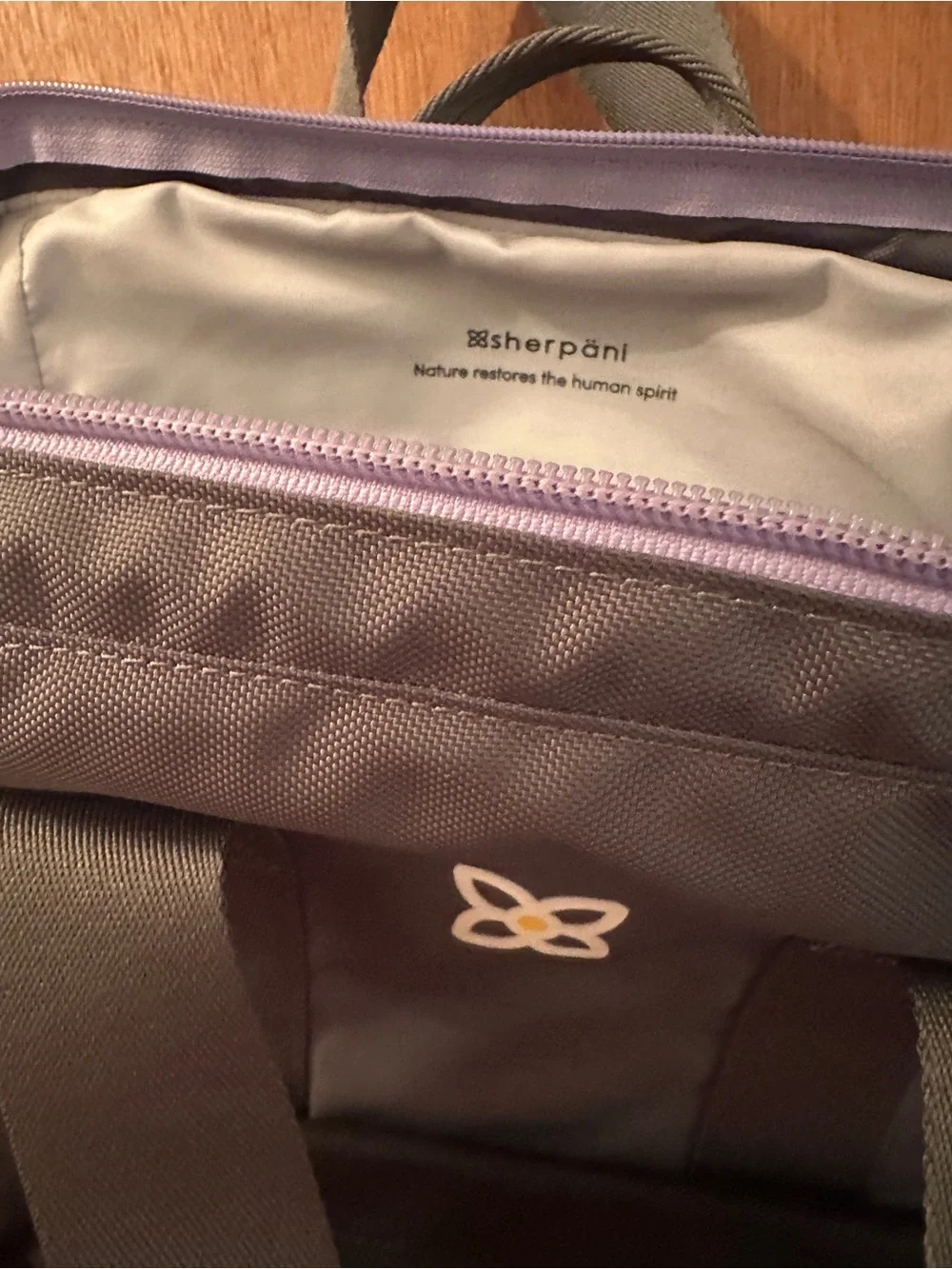 Sherpani Gray and Black Tote with Yellow Accents